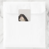 Een aap die zijn ogen bedekt vierkante sticker (Tas)