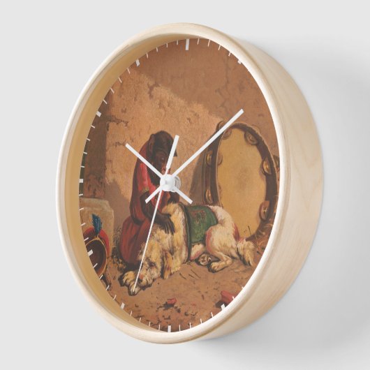 Een aap en een hond met een grote tamboerijn (Hoek)