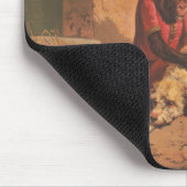 Een aap en een hond met een grote tamboerijn muismat (Hoek)