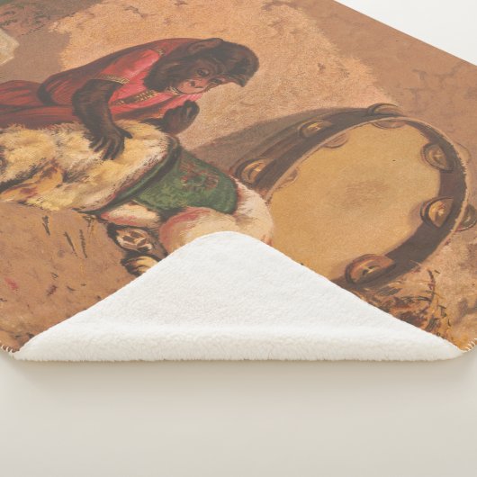 Een aap en een hond met een grote tamboerijn sherpa deken (3/4)