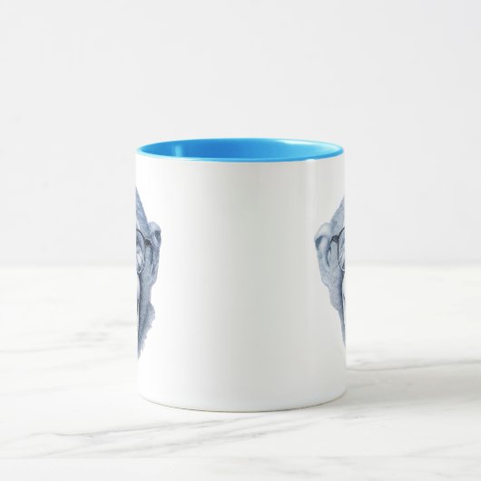 Een aap lachen met een bril mok (Midden)