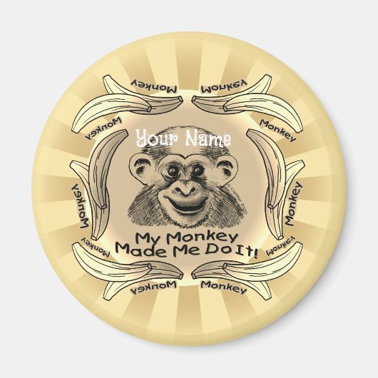 Een aap maakte dat ik het deed magneet (Voorkant)