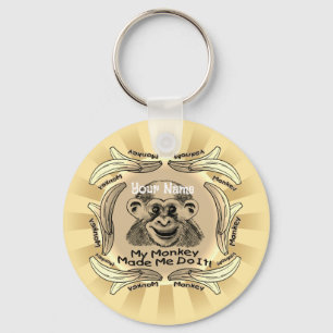 Een aap maakte dat ik het deed sleutelhanger