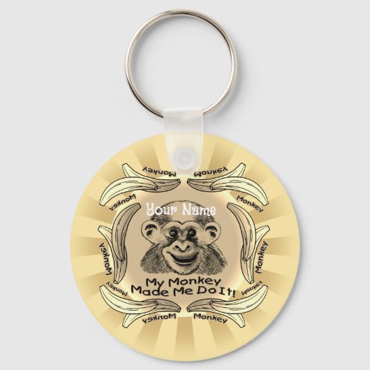 Een aap maakte dat ik het deed sleutelhanger (Voorkant)