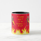 Een aap met een Flamethrower-internetvlamoorlog Mok (Midden)