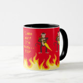 Een aap met een Flamethrower-internetvlamoorlog Mok (Voorkant rechts)