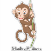 Een aap op een Sticker met ontwerpcontour voor wij (Voorkant)