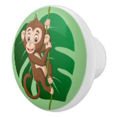 Een aap op een toonaangevende knop voor een wijnvo (Rechts)