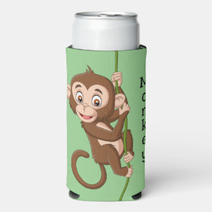 Een aap op een vinnen Design Seltzer Koelbox Blikjeskoeler