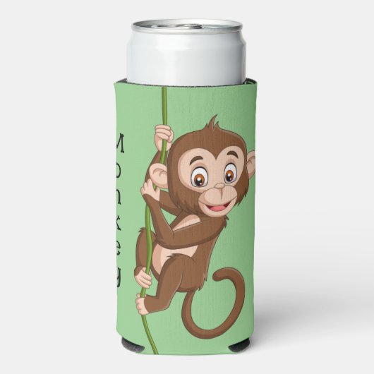 Een aap op een vinnen Design Seltzer Koelbox Seltzer Blikjeskoeler (Seltzer Achterkant)