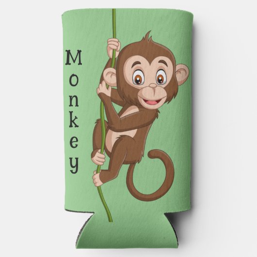 Een aap op een vinnen Design Seltzer Koelbox Seltzer Blikjeskoeler (Achterkant)