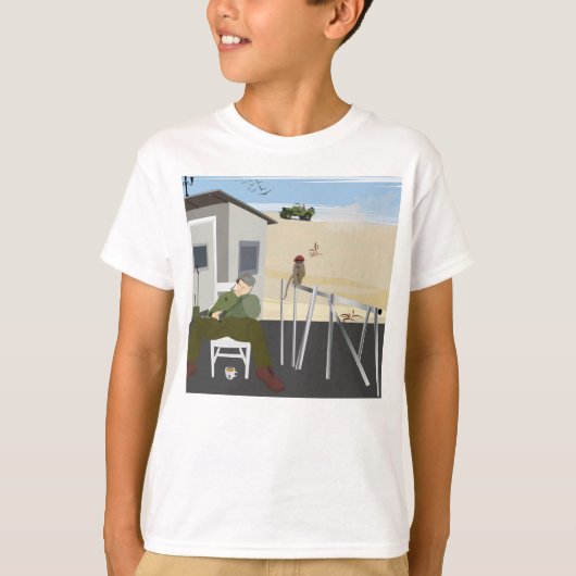 Een aap stal een baret t-shirt (Voorkant)