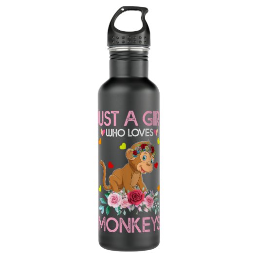 Een aap T-shirt voor vrouwen Kinder een meisje dat Waterfles (Voorkant)