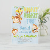 Een aap ziet een aap van twee jaar, een verjaardag kaart (Staand voorkant)