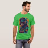 Een aaprapper retro t-shirt (Voorkant volledig)