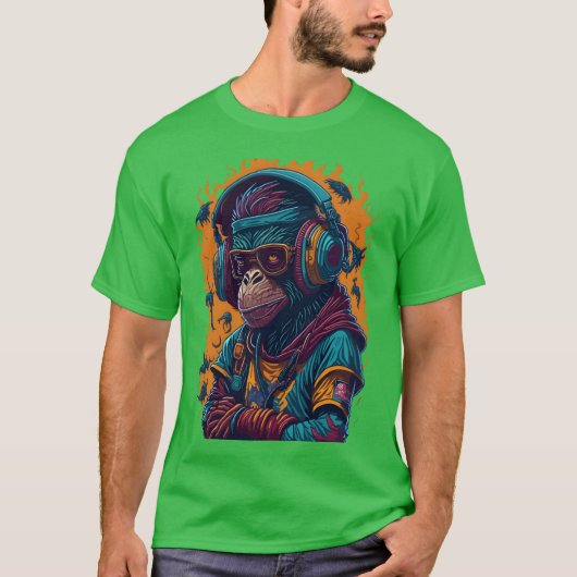 Een aaprapper retro t-shirt (Voorkant)