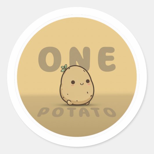 Eén aardappel ronde sticker (Voorkant)