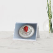 Een aardbei in een bekertje kaart (Voorkant)