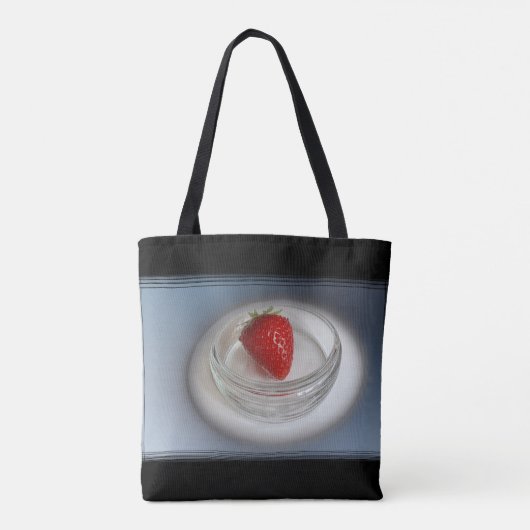 Een aardbei in een bekertje tote bag (Achterkant)