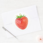 Eén aardbei ronde sticker (Envelop)