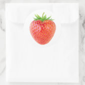 Eén aardbei ronde sticker (Tas)
