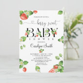 Een aardbeienbessenzoet Baby shower Kaart (Staand voorkant)