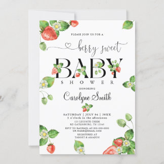 Een aardbeienbessenzoet Baby shower Kaart