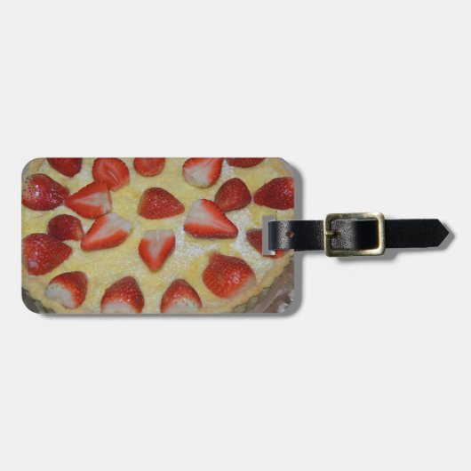 Een aardbeiencake bagagelabel (Voorkant horizontaal)