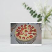 Een aardbeiencake briefkaart (Staand voorkant)