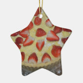 Een aardbeiencake keramisch ornament (Links)