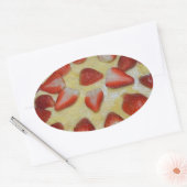 Een aardbeiencake ovale sticker (Envelop)