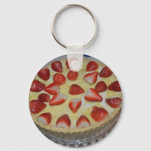 Een aardbeiencake sleutelhanger (Voorkant)