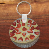 Een aardbeiencake sleutelhanger (Voorkant)