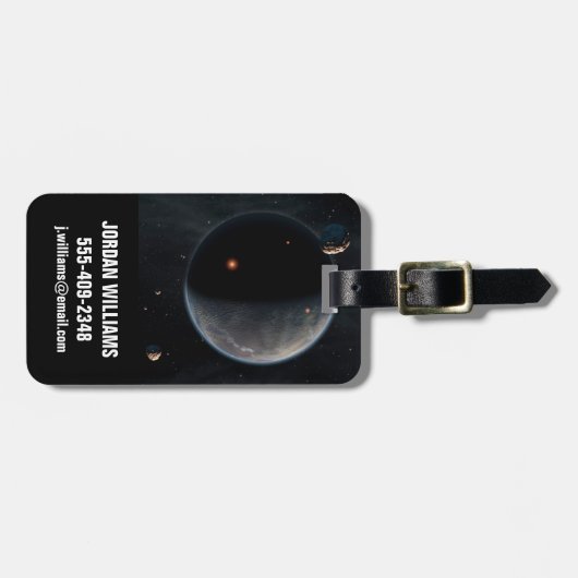 Een aarde-achtige planeet rijk aan koolstof en dro bagagelabel (Voorkant horizontaal)