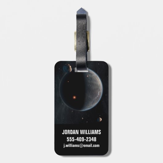 Een aarde-achtige planeet rijk aan koolstof en dro bagagelabel (Achterkant verticaal)