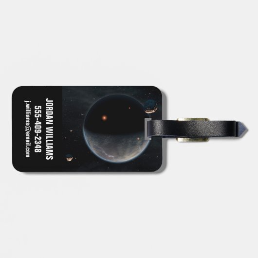 Een aarde-achtige planeet rijk aan koolstof en dro bagagelabel (Achterkant horizontaal)