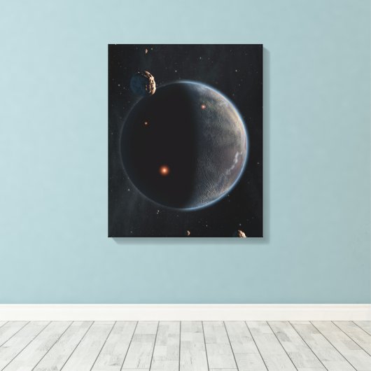 Een aarde-achtige planeet rijk aan koolstof en dro canvas afdruk (Insitu (Houten vloer))