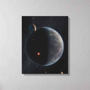Een aarde-achtige planeet rijk aan koolstof en dro canvas afdruk