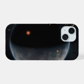 Een aarde-achtige planeet rijk aan koolstof en dro iPhone 15 case (Achterkant horizontaal)