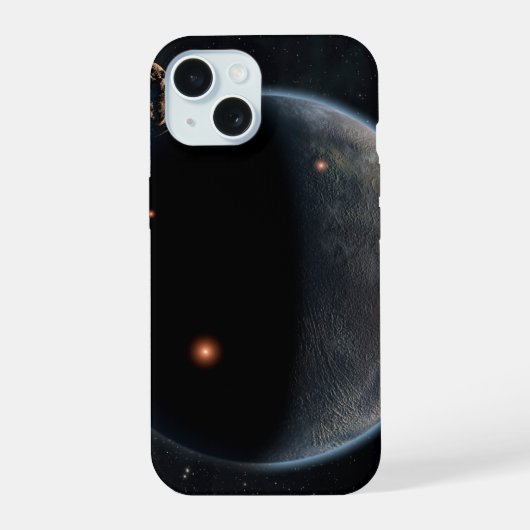 Een aarde-achtige planeet rijk aan koolstof en dro iPhone 15 case (Achterkant)