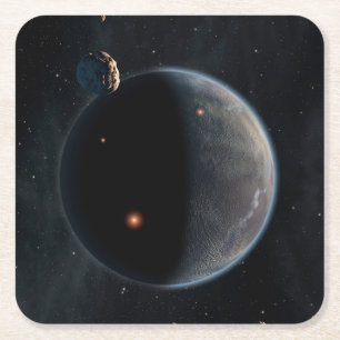 Een aarde-achtige planeet rijk aan koolstof en dro kartonnen onderzetters