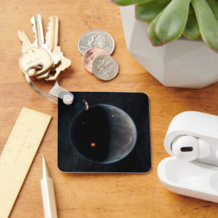 Een aarde-achtige planeet rijk aan koolstof en dro sleutelhanger