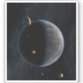 Een aarde-achtige planeet rijk aan koolstof en dro sticker (Voorkant)