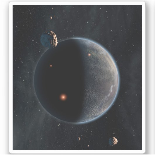 Een aarde-achtige planeet rijk aan koolstof en dro sticker (Voorkant)