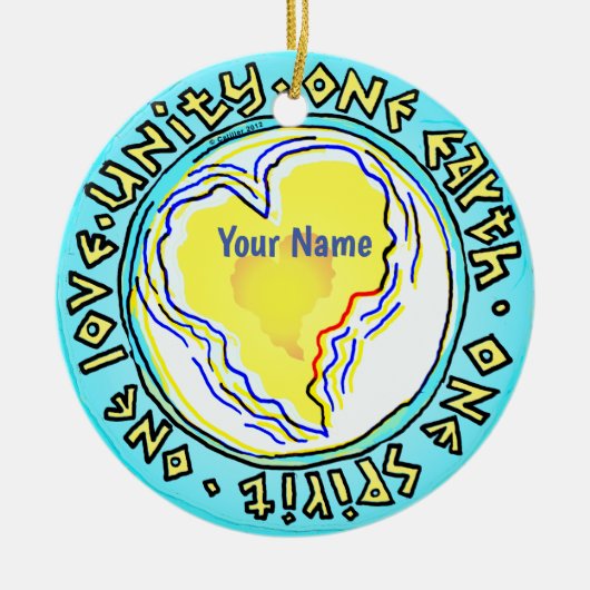 Eén Aarde Keramisch Ornament (Voorkant)