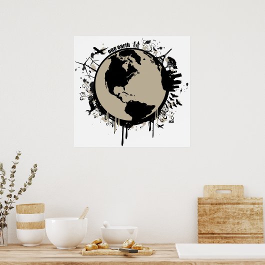 Eén Aarde-Poster Poster (Keuken)