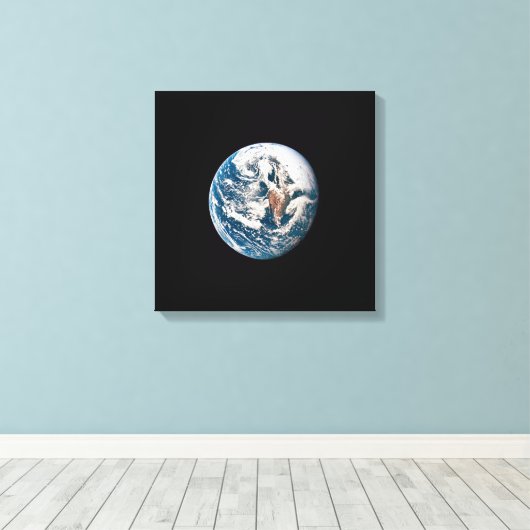 Een aarde van het Apollo 10 ruimteschip. Canvas Afdruk (Insitu (Houten vloer))