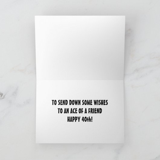 EEN AAS VAN EEN VRIEND WORDT EEN GELUKKIGE "40E" G KAART (Binnen)