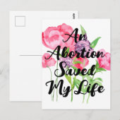 Een abortus heeft mijn leven gered (floraal)  briefkaart (Voorkant / Achterkant)