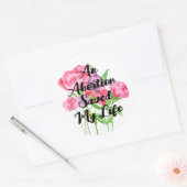 Een abortus redde mijn leven (floraal) ronde sticker (Envelop)
